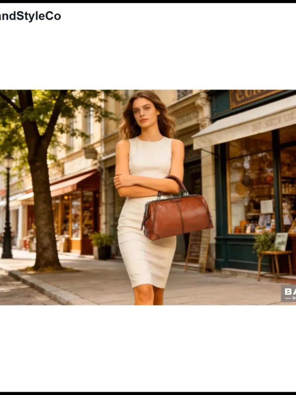 Italian Full Grain Leather Doctor Bag Purse Women Tote Handbag